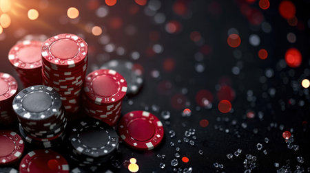 black casino background with copy space.の素材