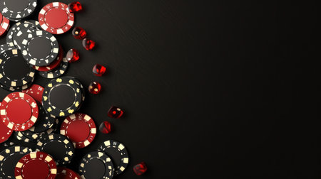black casino background with copy space.の素材