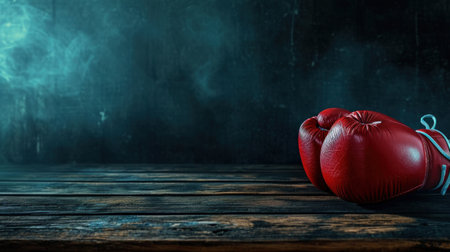 Boxing advertising background with copy space.の素材