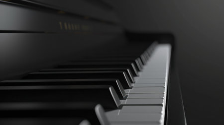 black piano background with copy space.の素材