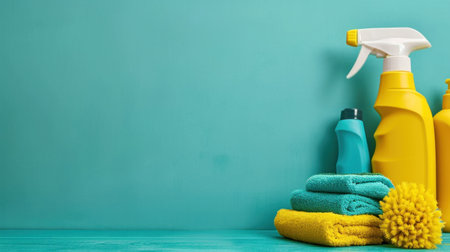 cleaning company advertising background with copy space.の素材