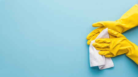 cleaning company advertising background with copy space.の素材