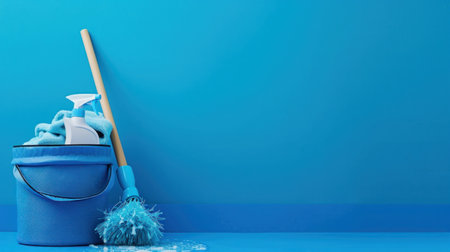 cleaning company advertising background with copy space.の素材