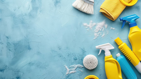 cleaning company advertising background with copy space.の素材