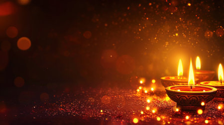 Diwali advertising background with copy space.の素材