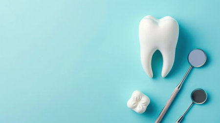 Dental clinic advertising background with copy space.の素材