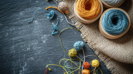 embroidery background with copy space.の素材