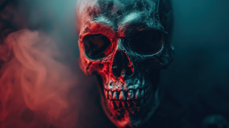 Horror party advertisment background with copy space.の素材