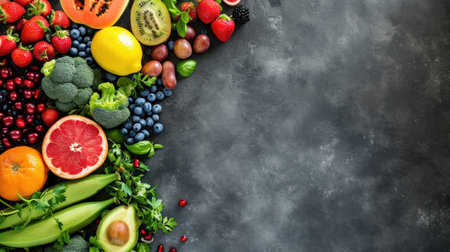 healthy food store advertising background with copy space.の素材