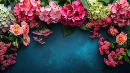 Florist advertising background with copy space.の素材