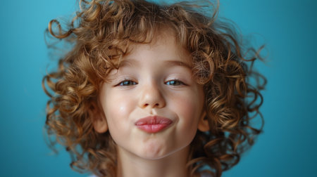 A young girl stands with her eyes closed, embracing a moment of stillness and reflection.の素材