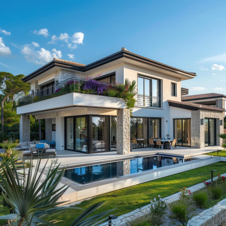 Beautiful modern villa in Mediterranean style.の素材