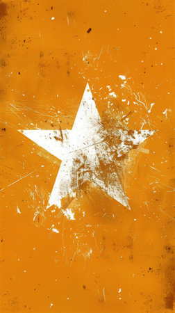 A bold red star stands out vividly against a monochromatic red background. The stars radiant color contrasts sharply with the deep hue of its surroundings, creating a striking visual impact.の素材