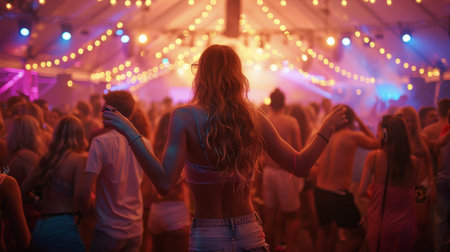 A large group of individuals gathered together, all with their hands raised in the air. The crowd is diverse and energetic, showing unity and solidarity in their actions.の素材