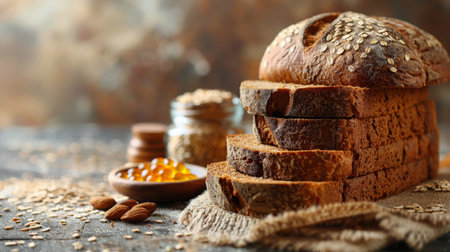 A neat stack of plain slices of bread arranged on top of a wooden table, ready to be used for making sandwiches or toast. The bread appears fresh and inviting in its simplicity.の素材