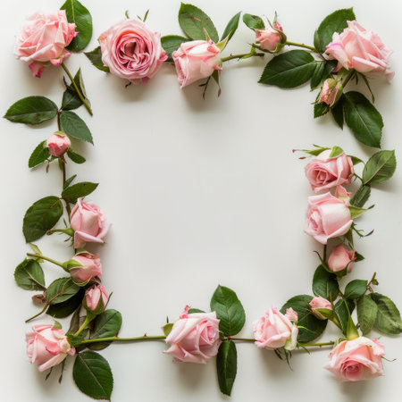 Heart-shaped arrangement of pink roses, creating a romantic and symbolic display.の素材
