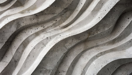 Detailed close-up view of a concrete wall, showing its texture and composition.の素材