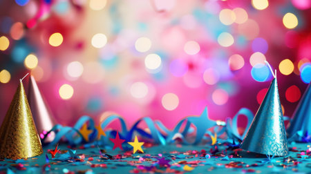 magic birthday background with copy space.の素材