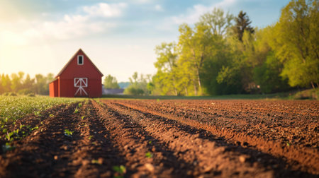 Farm advertising background with copy space.の素材