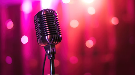 Karaoke advertising background with copy space.の素材