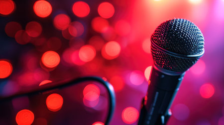 Karaoke advertising background with copy space.の素材