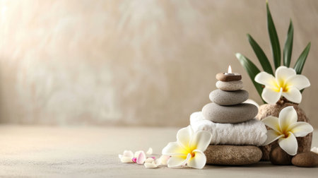 massage salon advertising background with copy space.の素材