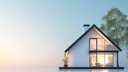 real estate advertising background with copy space.の素材