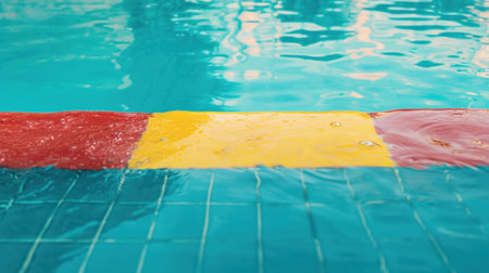 Swimming pool advertisment background with copy space.の素材