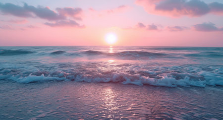 beach at sunset stock backgrounds.の素材