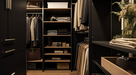 organized closet background.の素材