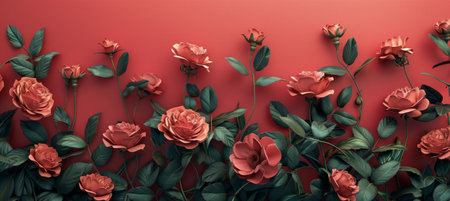 A cluster of colorful flowers neatly arranged and displayed on a wall.の素材