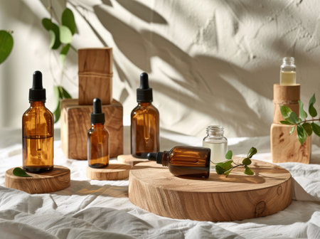 A tablettop is adorned with an assortment of different types of soaps and soap dispensers. The soaps vary in shape, size, and scent, while the dispensers provide easy access to liquid hand wash. The arrangement appears organized and ready for use.の素材