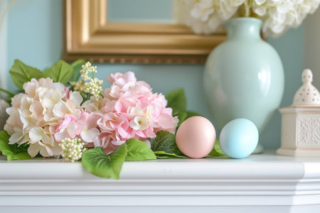 A beautifully decorated living room, adorned with pastel-colored cushions, throws.の素材