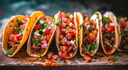 tacos in many different styles.の素材
