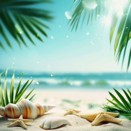 magic summer background with copy space.の素材