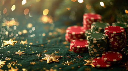 A pile of coins neatly stacked on top of a wooden table, casting shadows under bright lighting.の素材