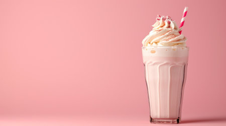 Milk shake advertising background with copy space.の素材