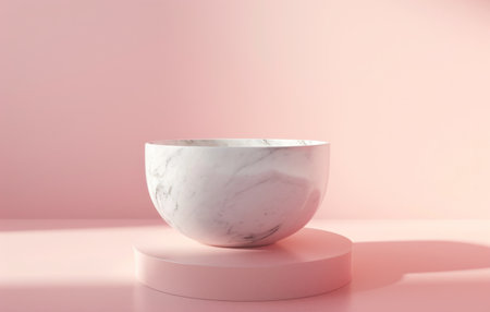 a decorative a decorative round marble cup on pink.の素材