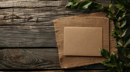 Natural textures, like wood or burlap, infuse the card with rustic charm and warmth.の素材