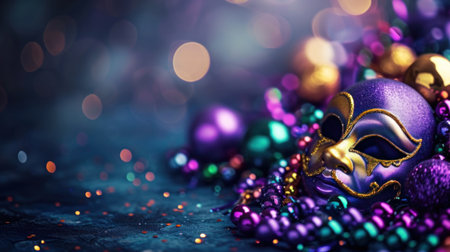 beautiful Mardi Gras Carnival background with copy space.の素材