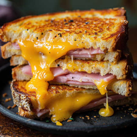 a cheesy grilled cheese sandwich.の素材