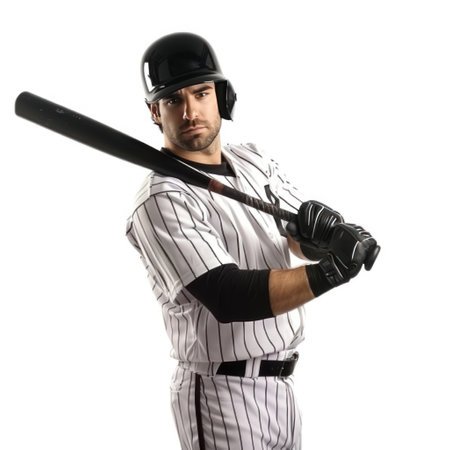 handsome baseball player isolated.の素材
