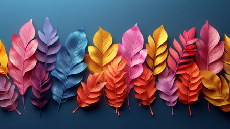 Tropical Monstera Leaves in Vibrant Blue and Pink.の素材