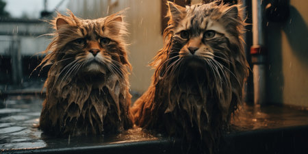 cats get their hair dirty and need a good for their fur.の素材