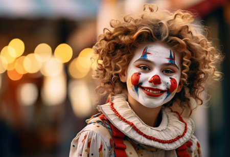 an image of a happy clown.の素材