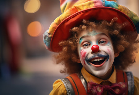 an image of a happy clown.の素材
