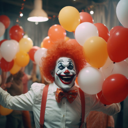 clown in a party with balloons.の素材