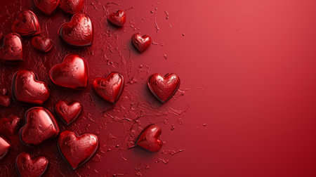 red Valentine's day background with copy space.の素材