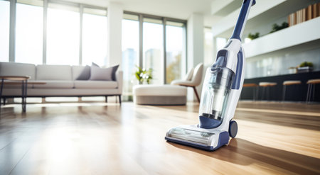 a hoover on a hardwood floor.の素材