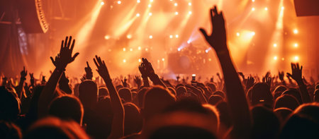 a crowd at a concert with lights.の素材